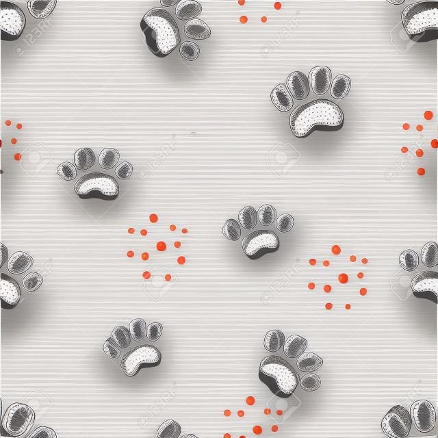 pata de perro - lindo patrón de seamles. Dibujar a mano