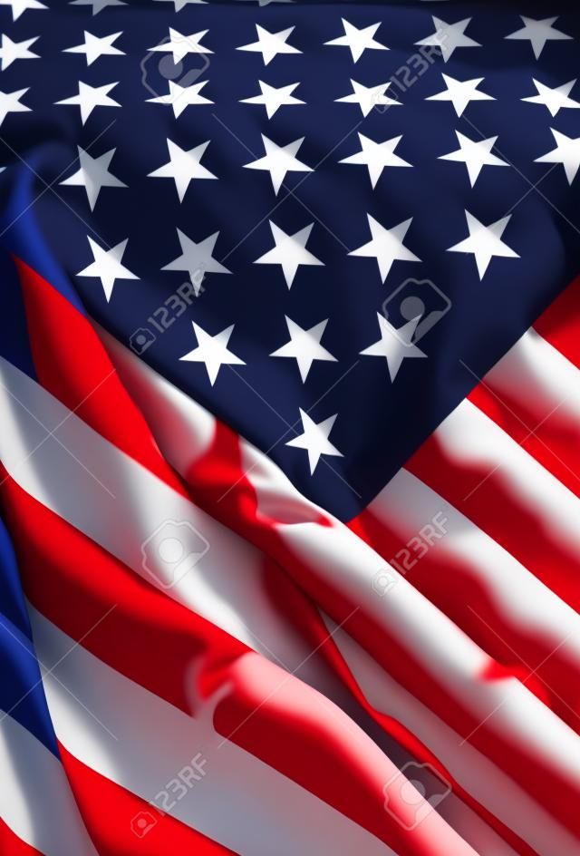 Close up shot of flag of United States of America