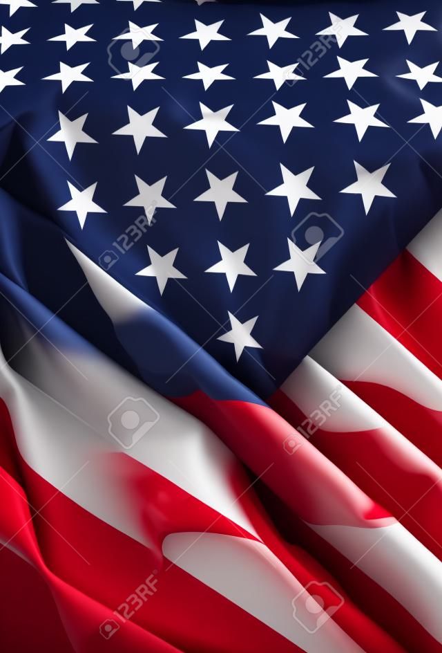 Immagine ravvicinata della bandiera degli Stati Uniti d'America