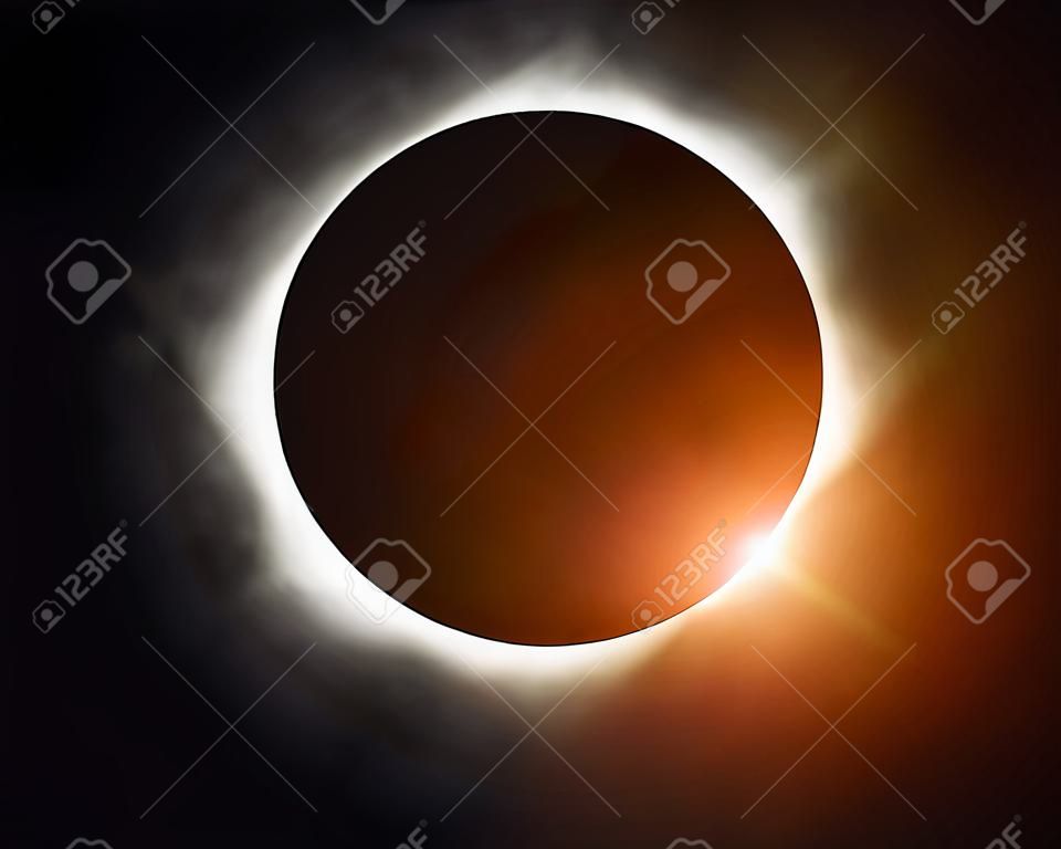 Eclipse do sol no céu