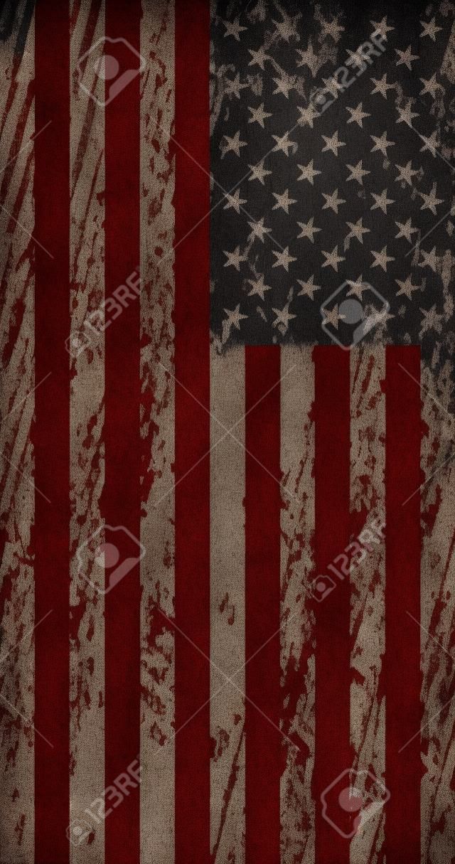Grunge美国国旗。 Web设计的复古背景