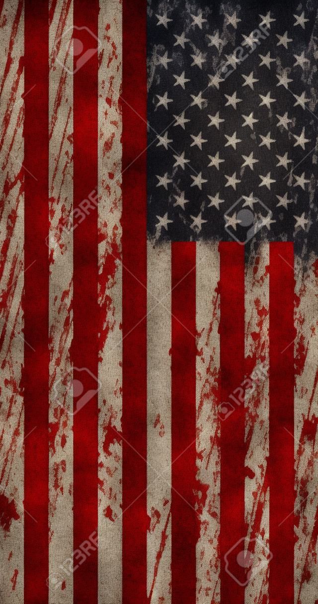Bandiera americana del grunge. Sfondo vintage per il web design