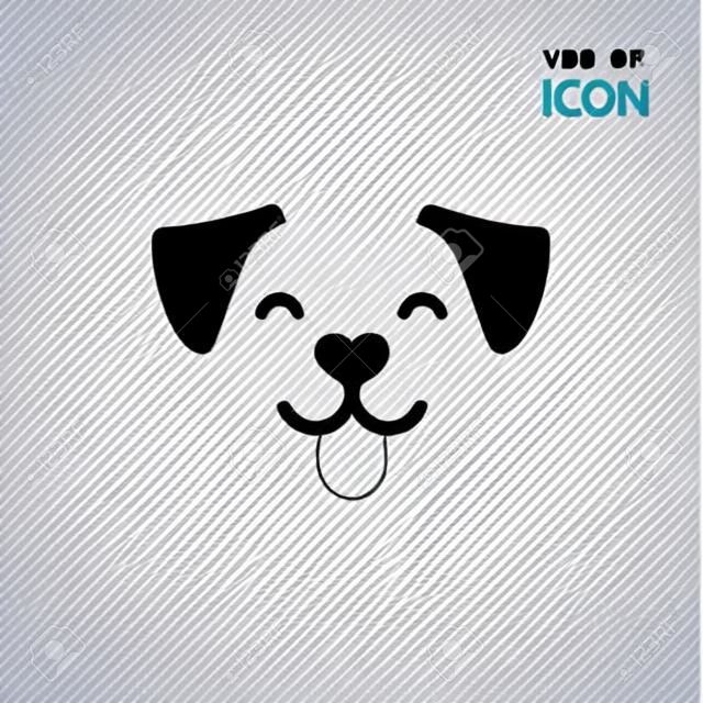 Hondenkop pictogram. Platte stijl. Cartoon honden gezicht. Vector illustratie geïsoleerd op wit. Silhouette eenvoudig. Animal Logotype concept. Logo ontwerp template.