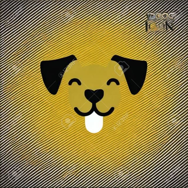 Hundekopf-Symbol. Flacher Stil. Cartoon Hundegesicht. Vektorillustration lokalisiert auf Weiß. Silhouette einfach. Tierlogo-Konzept. Logo Design Vorlage.