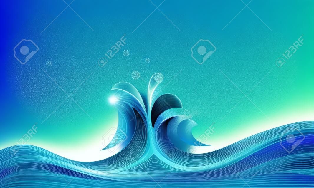 Diseño abstracto del logotipo de onda de agua.