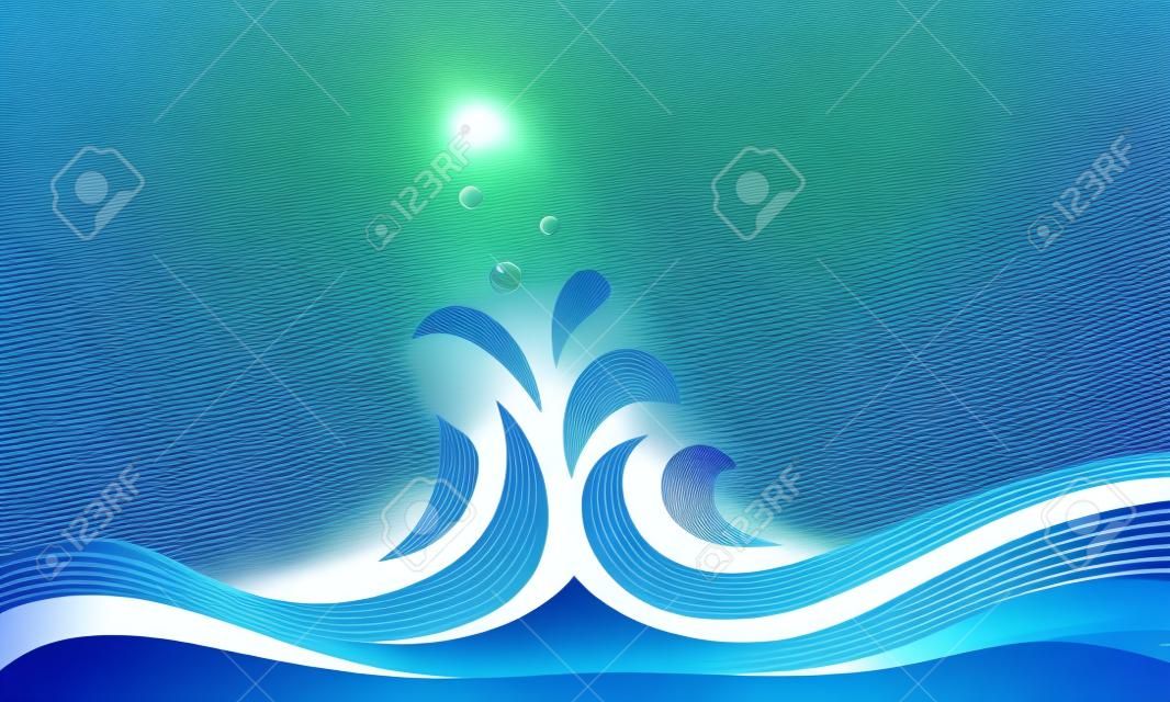 Diseño abstracto del logotipo de onda de agua.