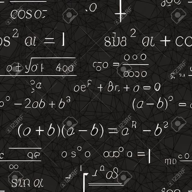 Nahtlos Vektor Mathematik auf schwarzem Hintergrund