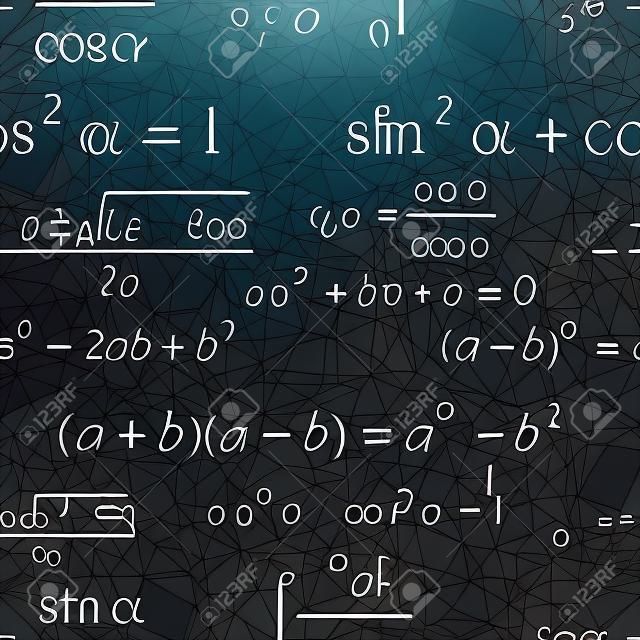 Nahtlos Vektor Mathematik auf schwarzem Hintergrund
