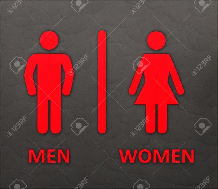 Masculina del lavabo y el signo femenino