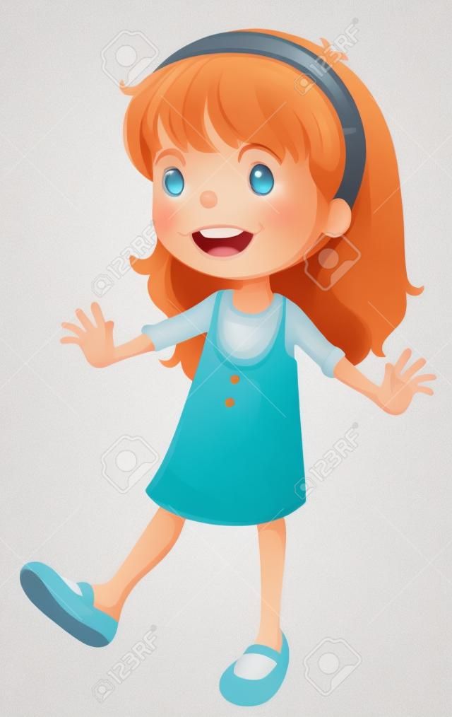 Illustration of a cute little girl