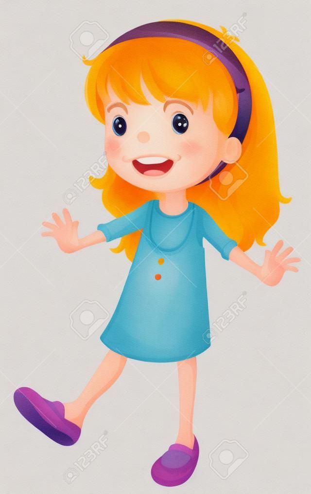 Illustration of a cute little girl