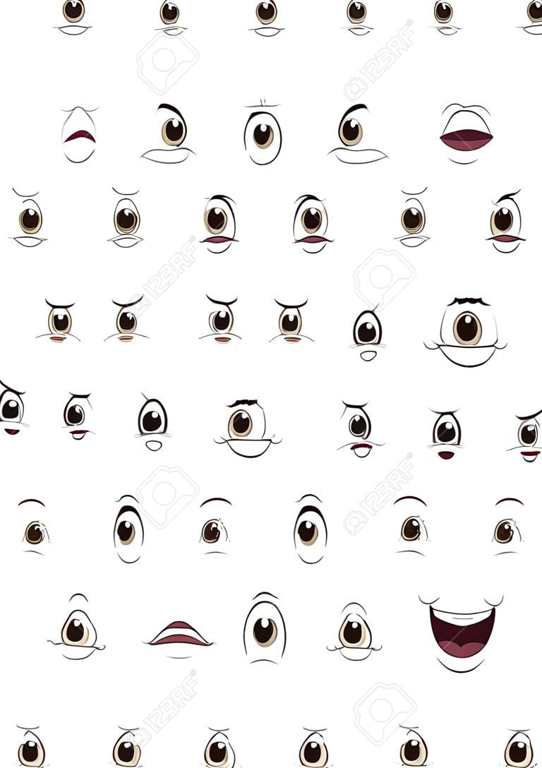 illustration of faces on a white background