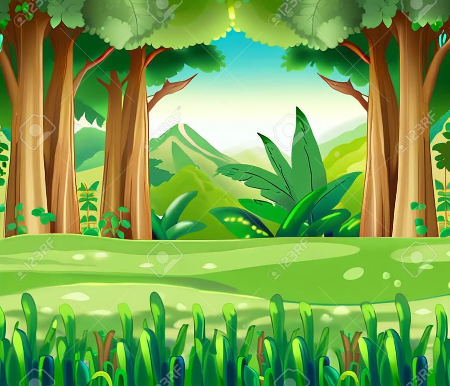 Ilustração da floresta verde