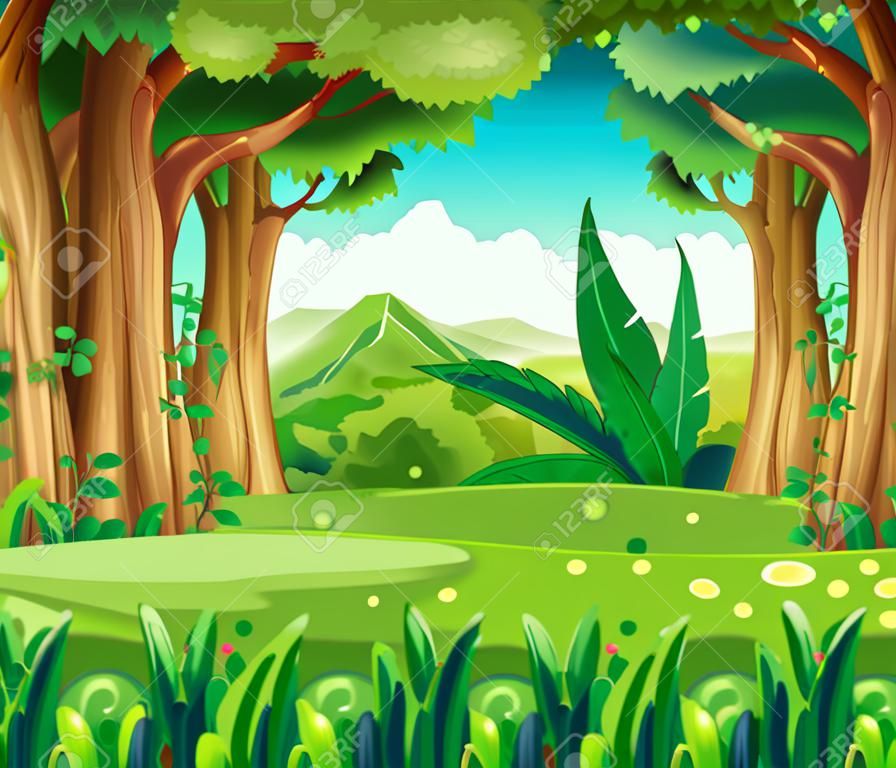 Illustratie van het groene bos