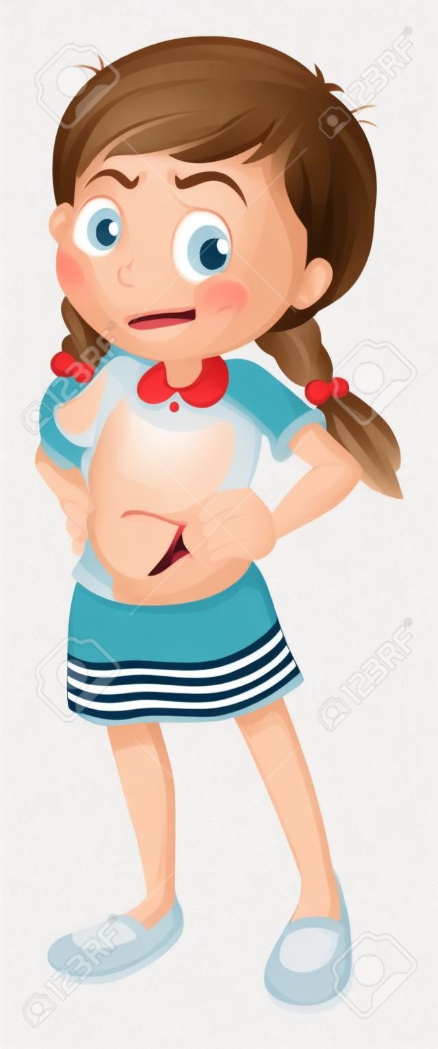 Illustration d'une petite fille en colère sur un fond blanc