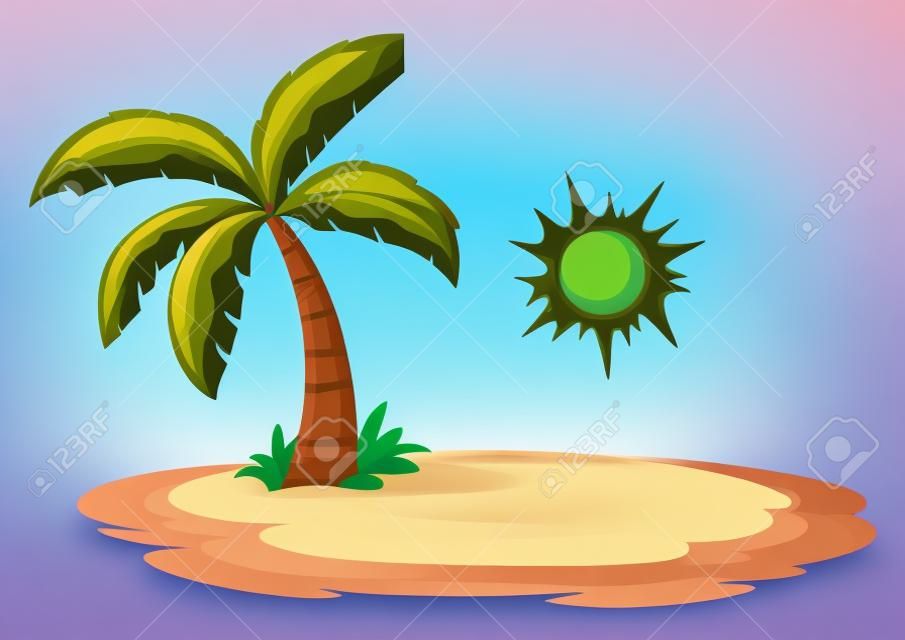 Illustration of a desert island