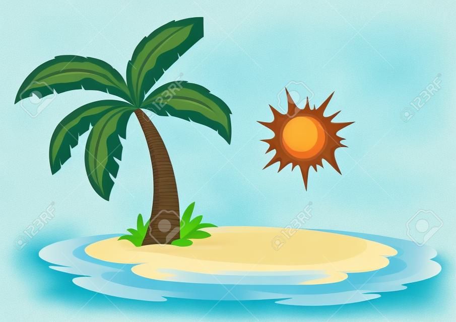 Illustration of a desert island
