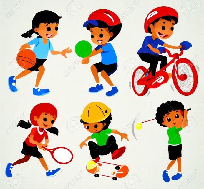 Иллюстрация детей, играющих спорта
