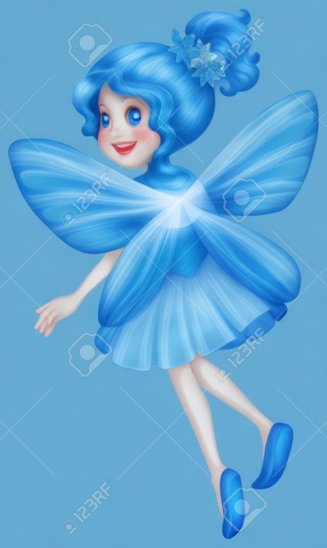 illustration of a single blue fairy
