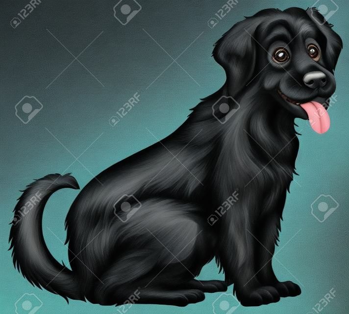 Ilustración De Un Perro Negro De Cerca Ilustraciones svg, vectoriales, clip  art vectorizado libre de derechos. Image 32578193