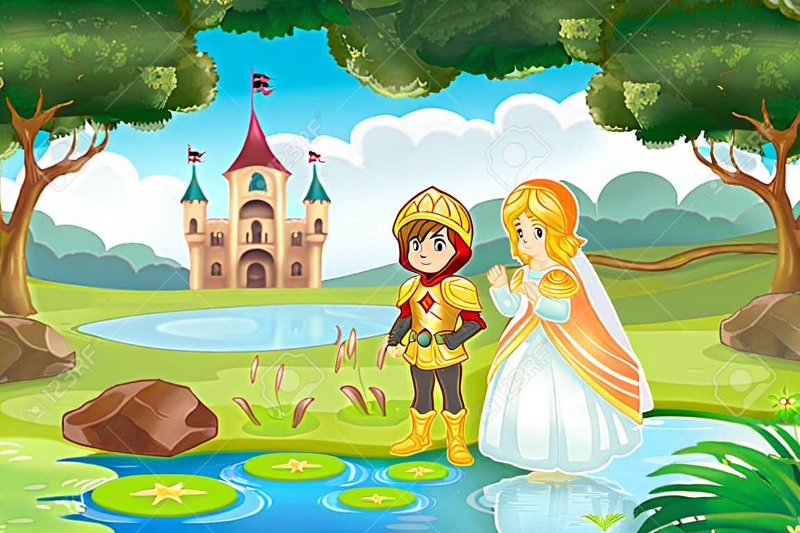 Illustration d'un château près de l'étang