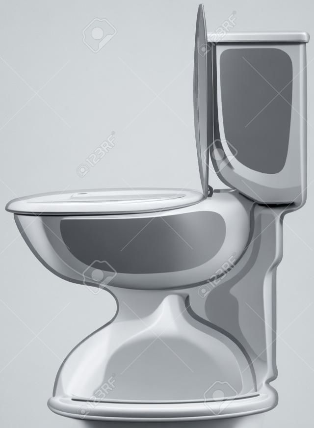 Close up toilet with the lid opened