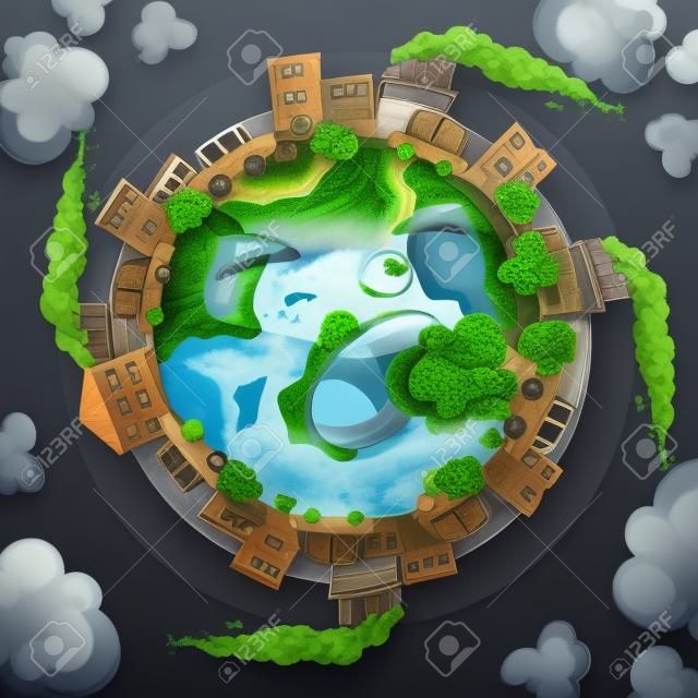 Chora ziemia od ilustracji koncepcji zanieczyszczenia