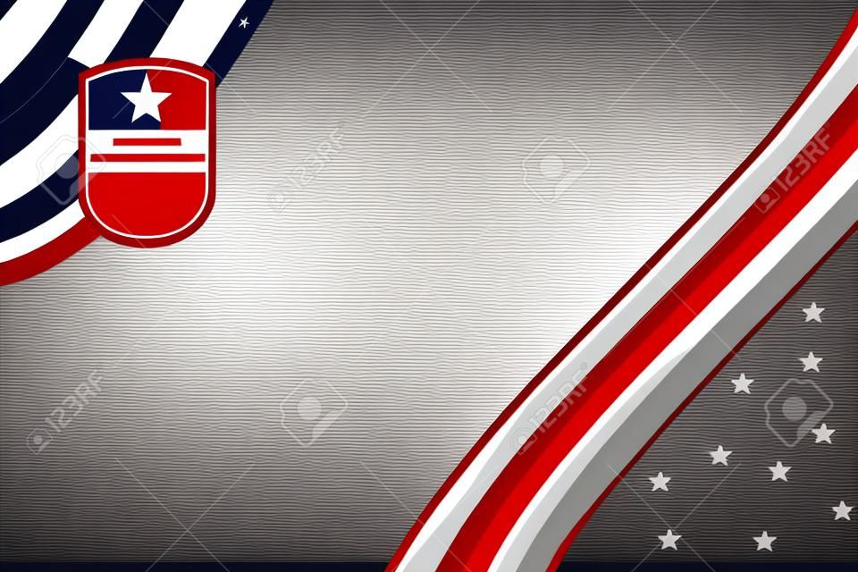 Bandera de fondo de Estados Unidos para la independencia, veteranos, día conmemorativo y otros eventos, diseño de ilustración vectorial