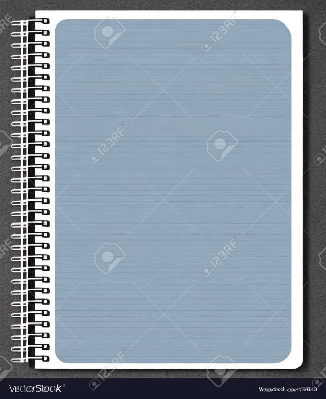 Vector template of spiral realistic math notebook.