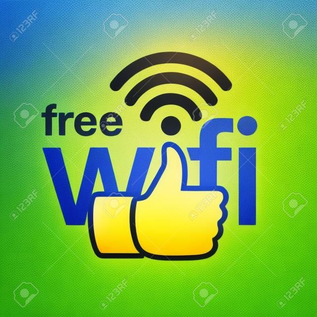 Il wifi gratuito qui segno concetto