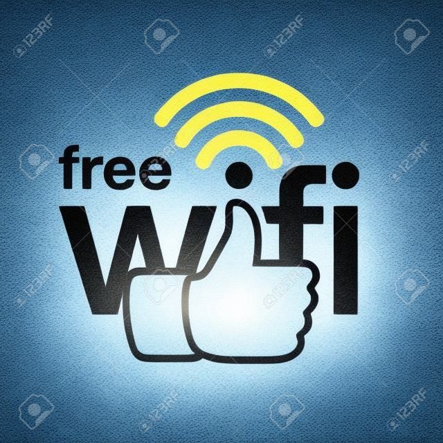 Free wifi here sign concept