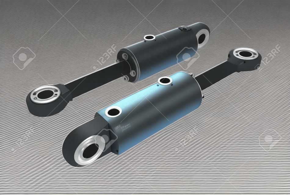 3d illustration of hydraulic cylinders