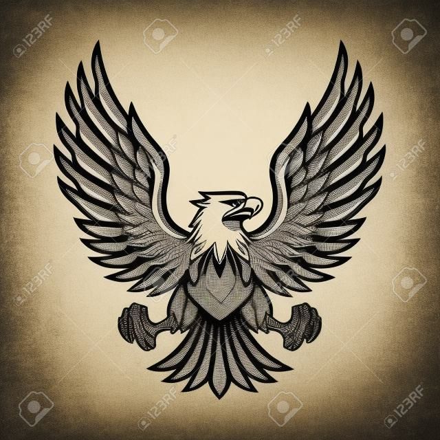 ilustração de símbolo de águia em design vintage