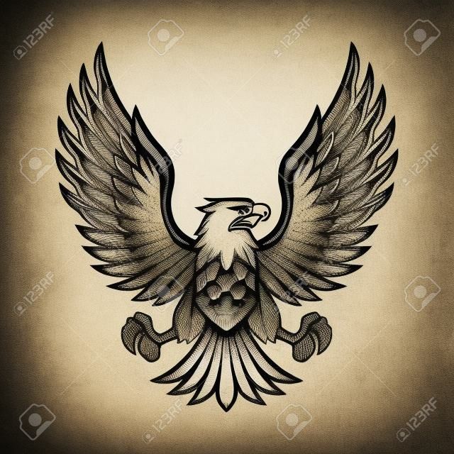 ilustração de símbolo de águia em design vintage