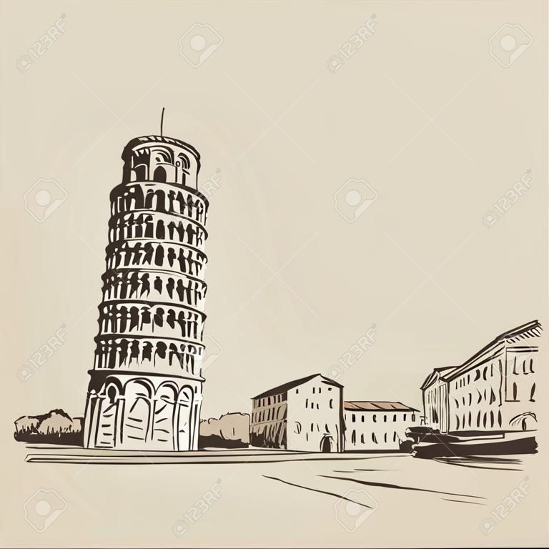 Pisa hand drawn, vector illustration