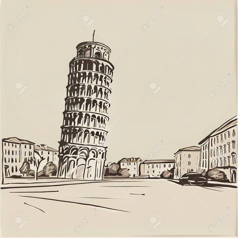 Pisa hand drawn, vector illustration
