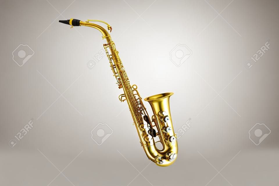 modelo de saxofone em um fundo branco