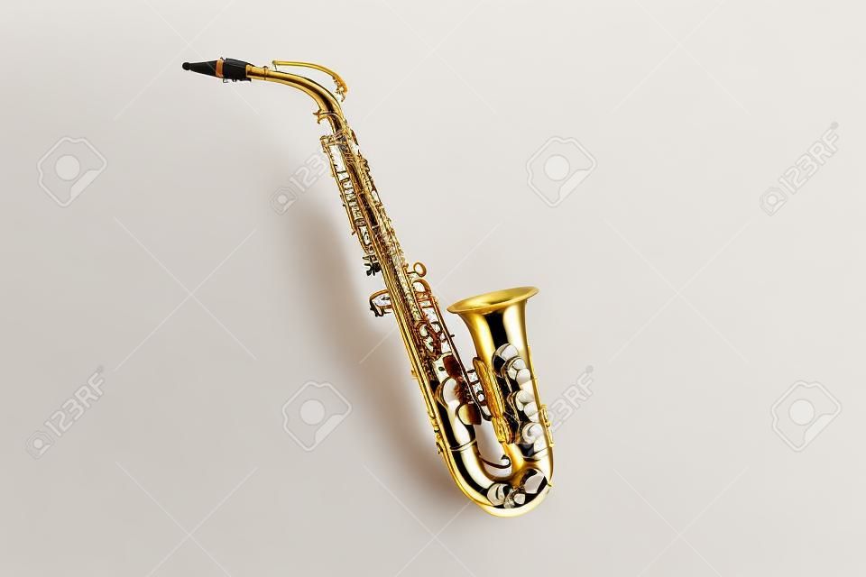 modelo de saxofone em um fundo branco