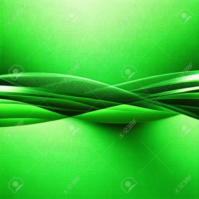 白い背景の上の技術抽象的な緑の波