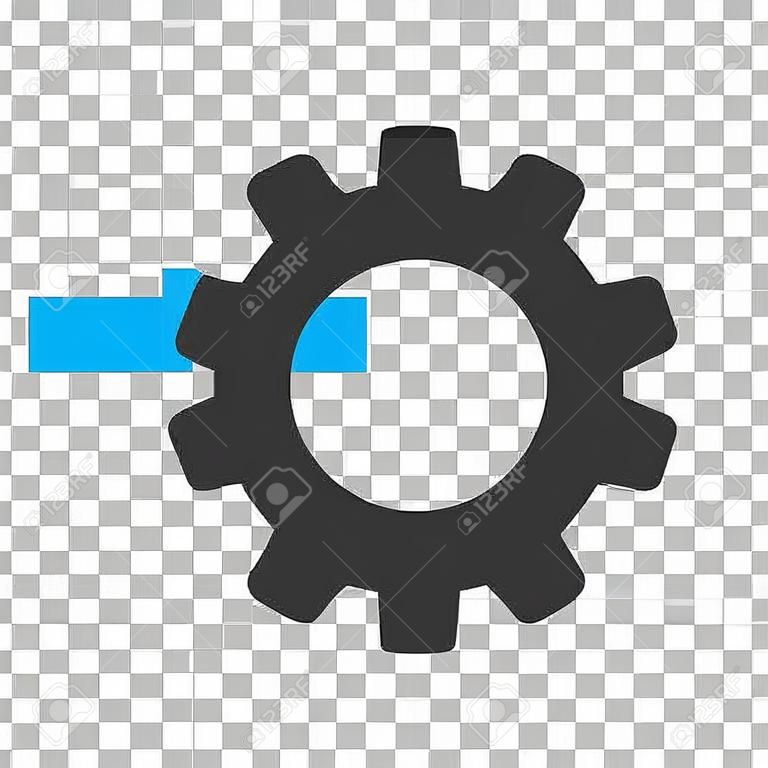 Cog Integration vector icon. Image style is a flat blue and gray pictogram symbol.