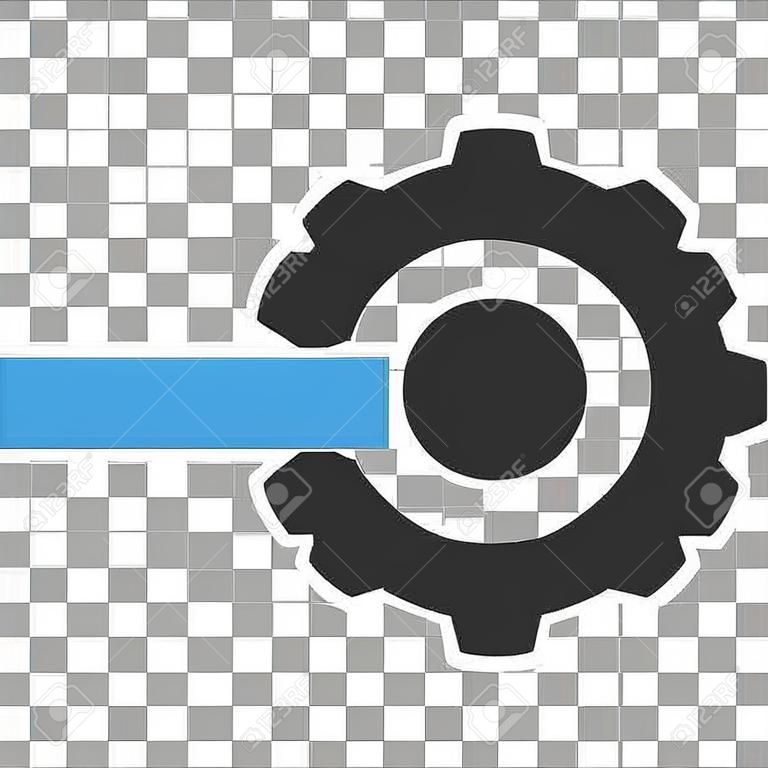 Cog Integration vector icon. Image style is a flat blue and gray pictogram symbol.