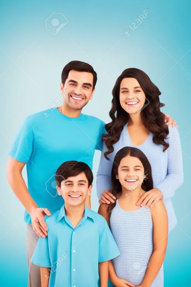 Portré egy boldog család, mosolygós