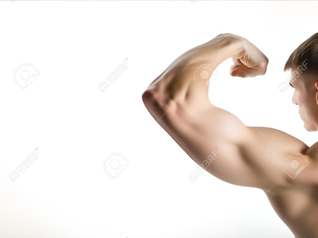 Man flexing muscles