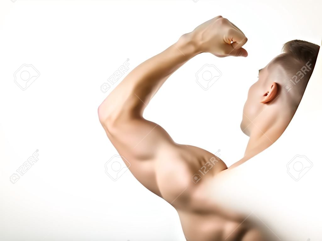 Man flexing muscles