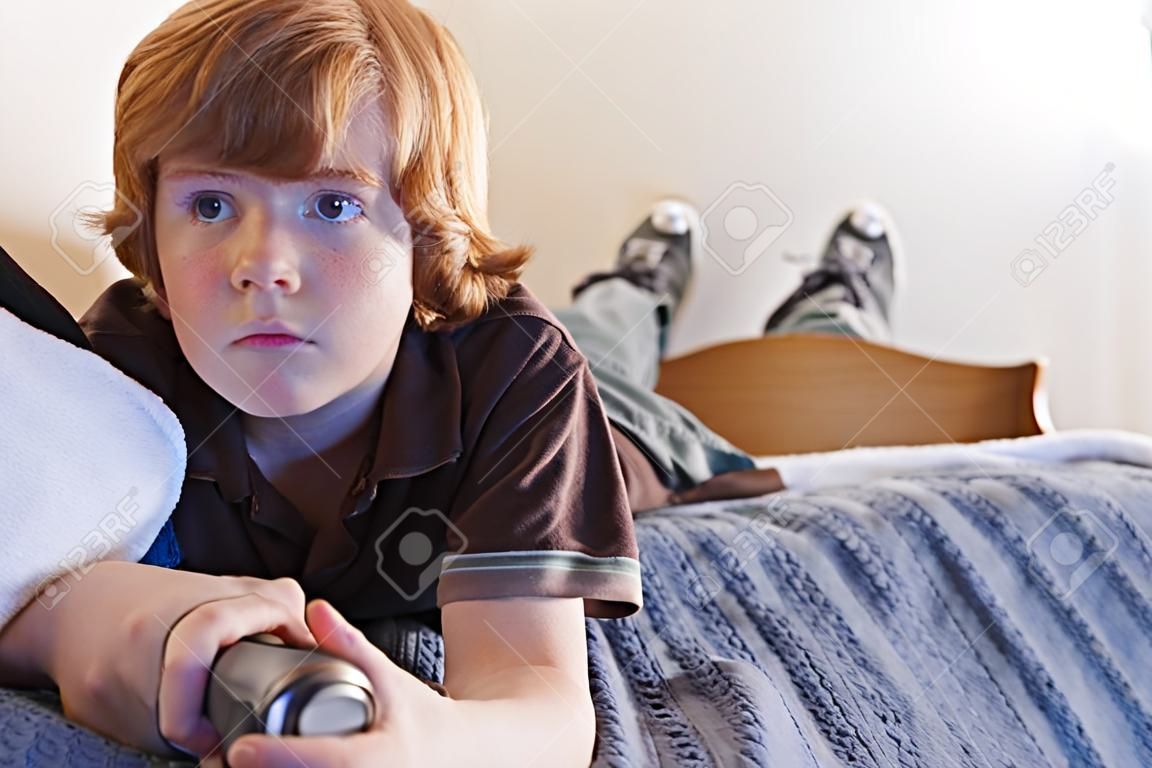 A boy playing a video game