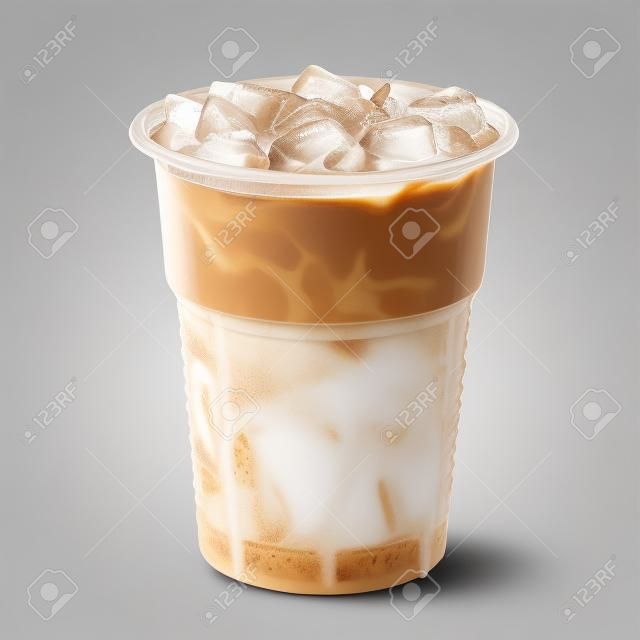 Café glacé ou à emporter tasse de café au lait