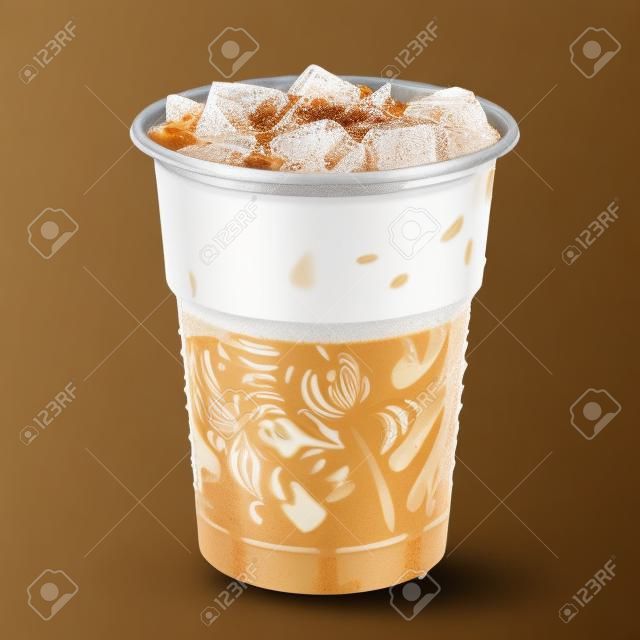 Café glacé ou à emporter tasse de café au lait