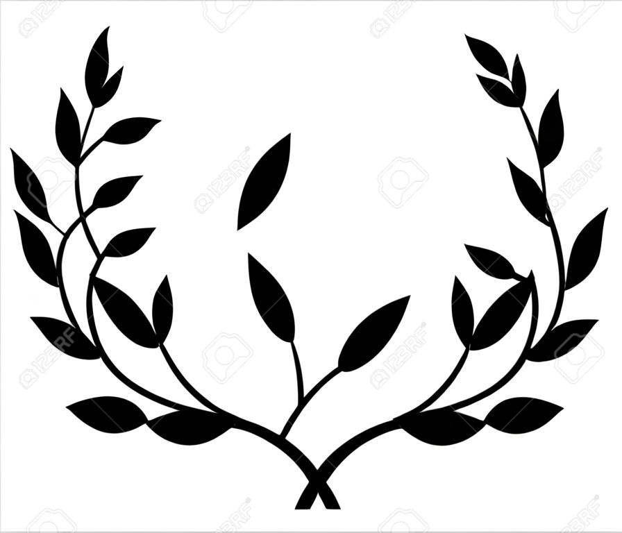 skrzyżowane gałązki oliwne, symbol zwycięstwa