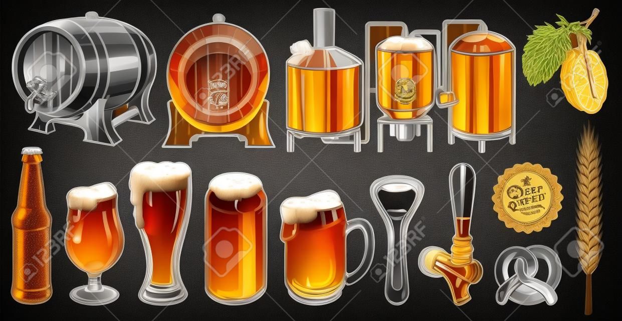 Conjunto de objetos de cerveja
