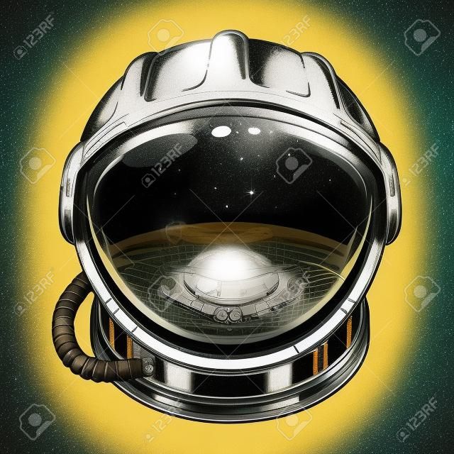 Concetto di casco spaziale vintage
